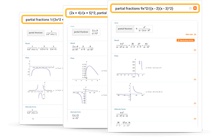 Partial Fractions Calculator: Wolfram|Alpha