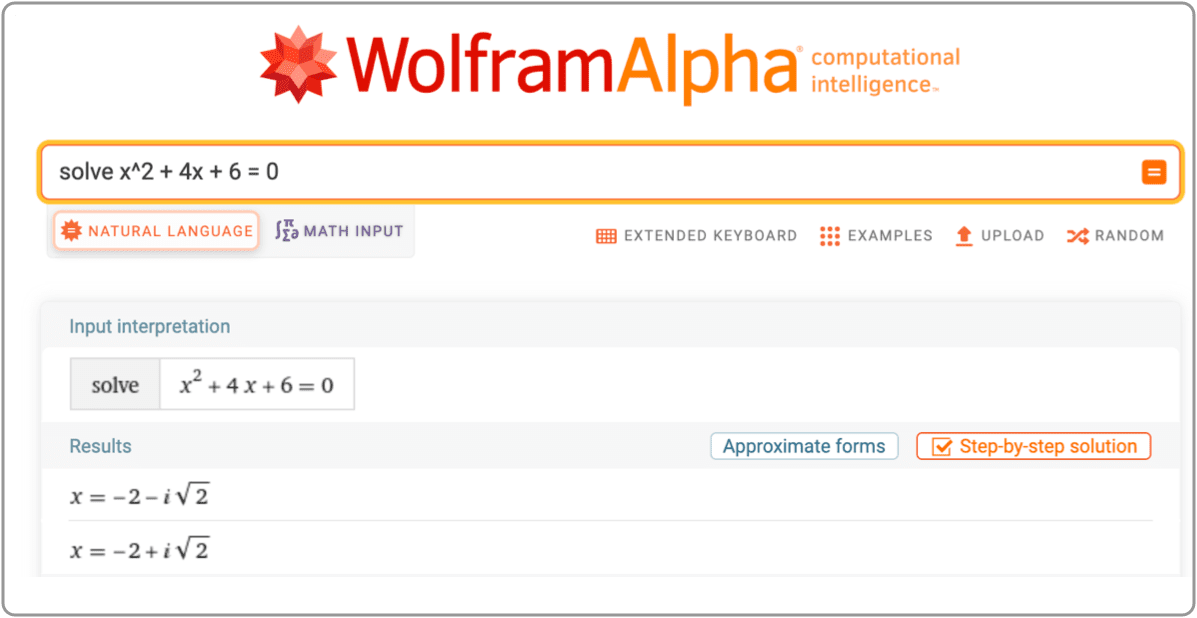 Image of wolframalpha.com website